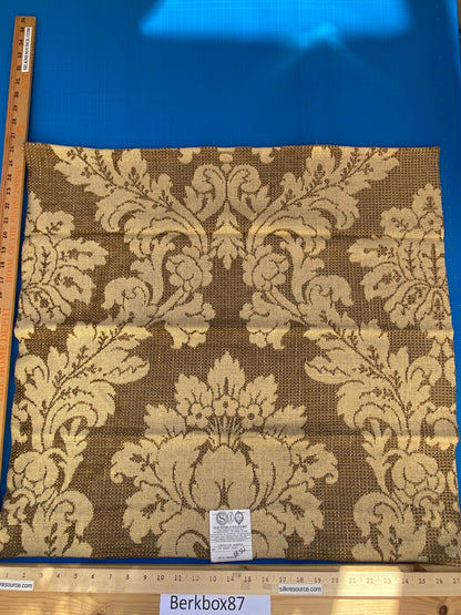 32 Berkbox87 Square Jacquard by Old World Weavers Lucretia Damask Driftwood Tan Beige Renaissance Classic Damask Thick MSRP USD 300/Y