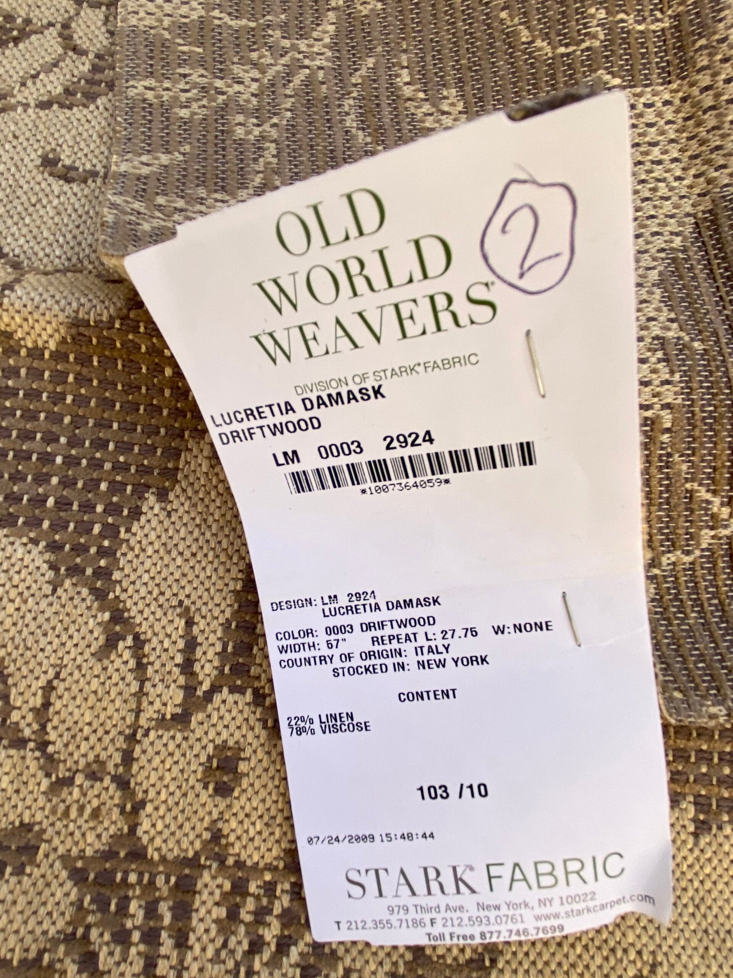 33 Berkbox87 Square Jacquard by Old World Weavers  Lucretia Damask Driftwood Tan Beige Renaissance Classic Damask Thick MSRP USD 300/Y
