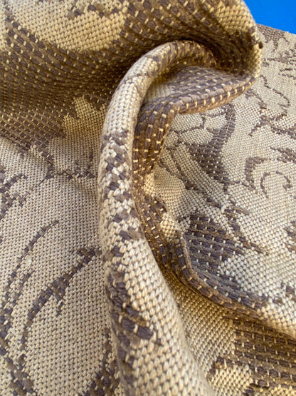 33 Berkbox87 Square Jacquard by Old World Weavers  Lucretia Damask Driftwood Tan Beige Renaissance Classic Damask Thick MSRP USD 300/Y