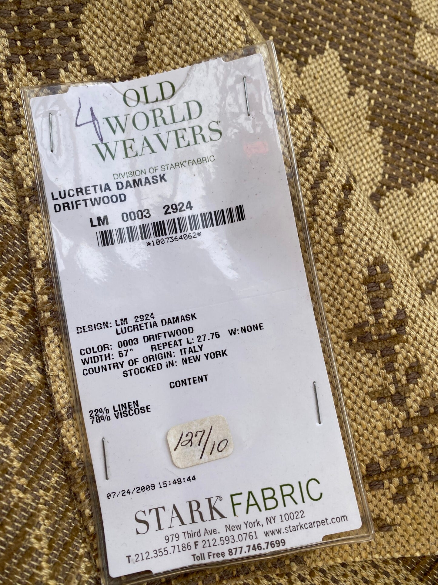 35 Berkbox87 Square Jacquard by  Old World Weavers Lucretia Damask Driftwood Tan Beige Renaissance Classic Damask Thick MSRP USD 300/Y