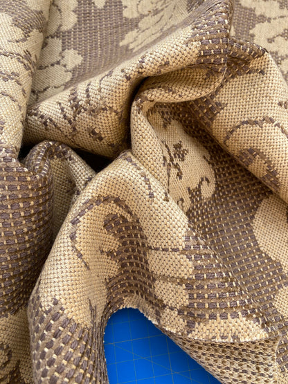 35 Berkbox87 Square Jacquard by  Old World Weavers Lucretia Damask Driftwood Tan Beige Renaissance Classic Damask Thick MSRP USD 300/Y
