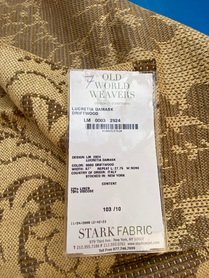 38 Berkbox87 Square Jacquard by Old World Weavers Lucretia Damask Driftwood Tan Beige Renaissance Classic Damask Thick MSRP USD 300/Y