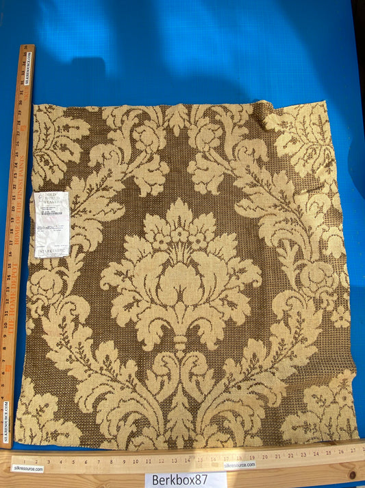 39 Berkbox87 Square Jacquard by Old World Weavers  Lucretia Damask Driftwood Tan Beige Renaissance Classic Damask Thick MSRP USD 300/Y