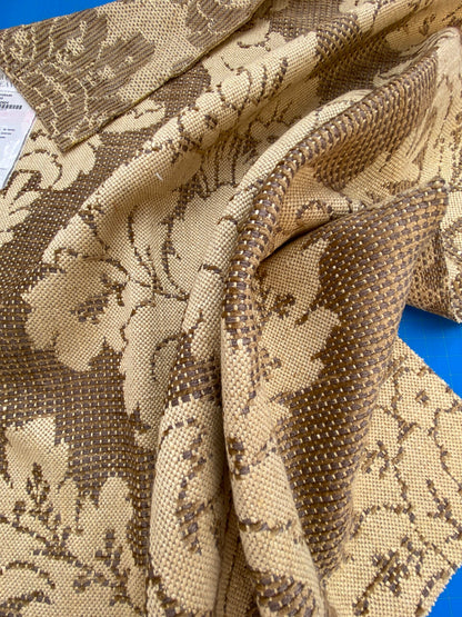 39 Berkbox87 Square Jacquard by Old World Weavers  Lucretia Damask Driftwood Tan Beige Renaissance Classic Damask Thick MSRP USD 300/Y