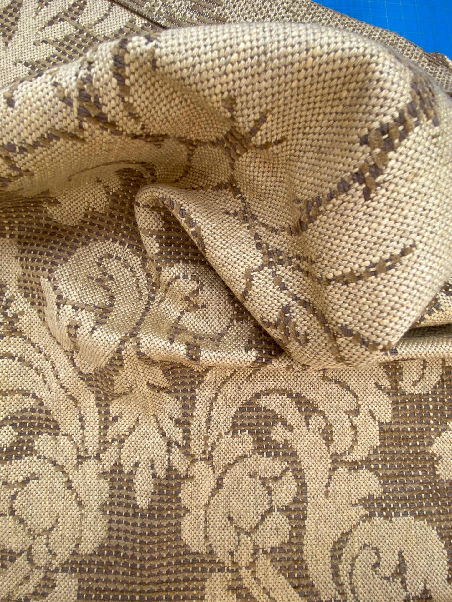 41 Berkbox87 Square Jacquard by Lucretia Damask Driftwood Tan Beige Renaissance Classic Damask Thick MSRP USD 300/Y