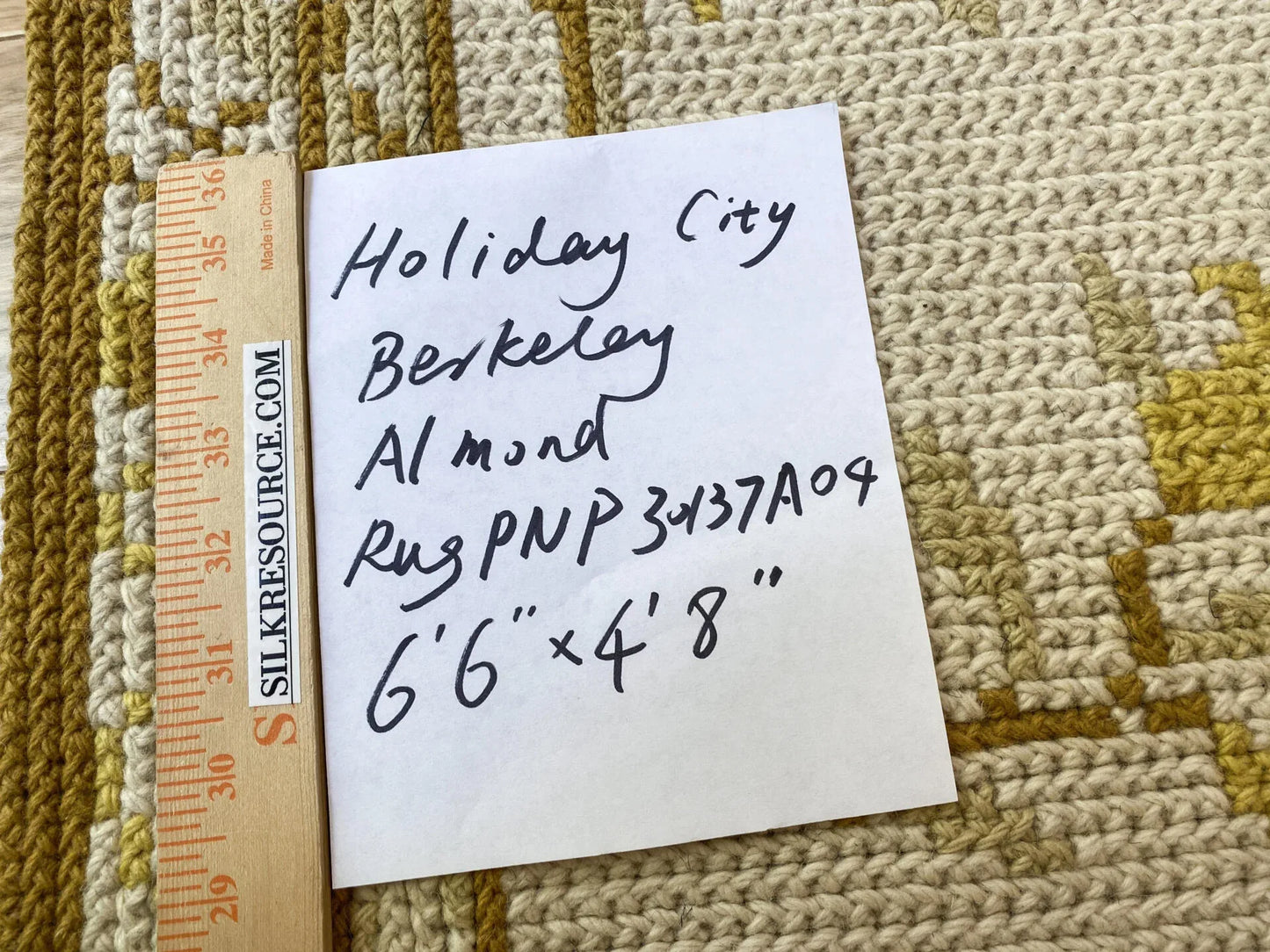 Stark Holiday City Berkeley in Almond Cream Natural Yellow Gold Handwoven in Portrugal Wool 4'9" x 6'6" MSRP USD1600