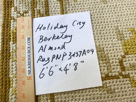 Stark Holiday City Berkeley in Almond Cream Natural Yellow Gold Handwoven in Portrugal Wool 4'9" x 6'6" MSRP USD1600