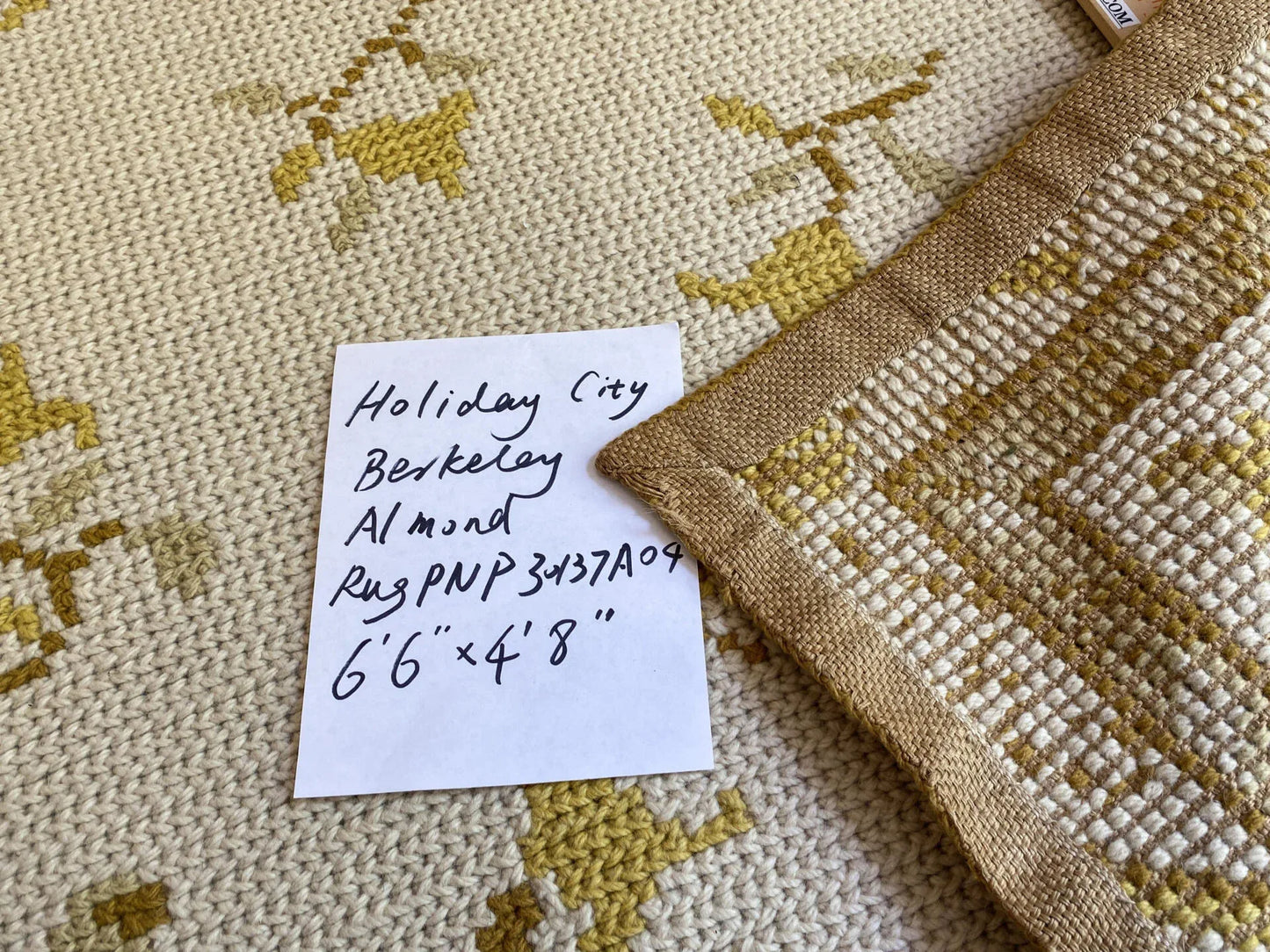 Stark Holiday City Berkeley in Almond Cream Natural Yellow Gold Handwoven in Portrugal Wool 4'9" x 6'6" MSRP USD1600