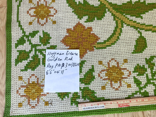 Stark Hoffman Estates Goldenrod 6'6" X 4' 11" Orange Gold Green Tulips Sunflowers Vines Foliage MSRP $1250