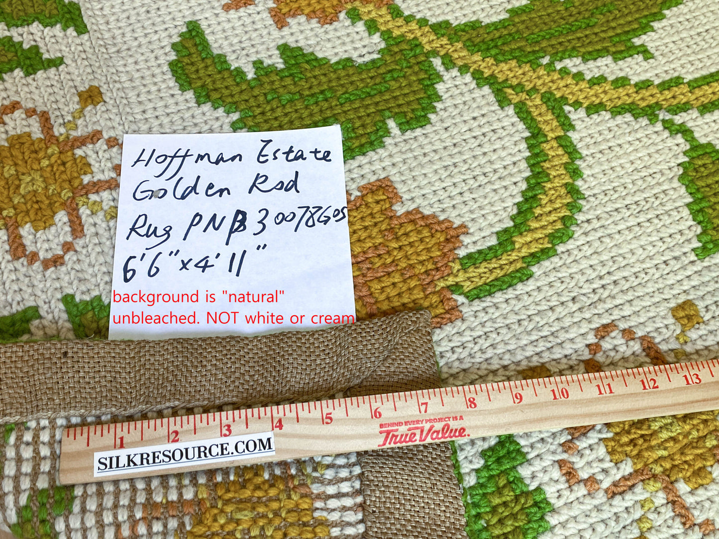 Stark Hoffman Estates Goldenrod 6'6" X 4' 11" Orange Gold Green Tulips Sunflowers Vines Foliage MSRP $1250