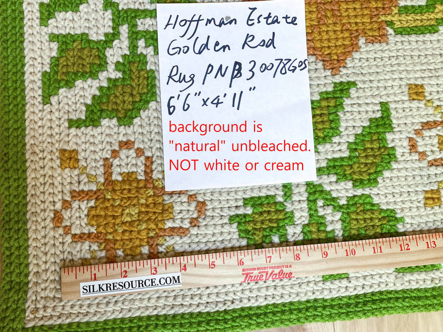 Stark Hoffman Estates Goldenrod 6'6" X 4' 11" Orange Gold Green Tulips Sunflowers Vines Foliage MSRP $1250