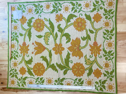 Stark Hoffman Estates Goldenrod 6'6" X 4' 11" Orange Gold Green Tulips Sunflowers Vines Foliage MSRP $1250