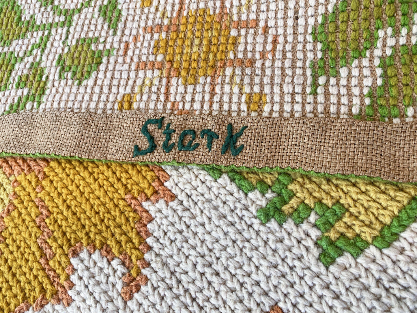 Stark Hoffman Estates Goldenrod 6'6" X 4' 11" Orange Gold Green Tulips Sunflowers Vines Foliage MSRP $1250