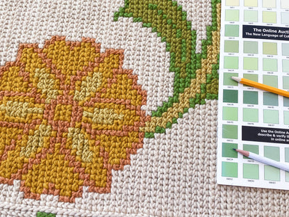 Stark Hoffman Estates Goldenrod 6'6" X 4' 11" Orange Gold Green Tulips Sunflowers Vines Foliage MSRP $1250