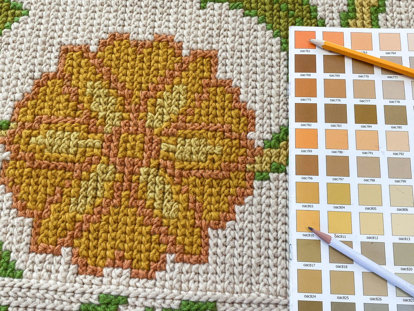 Stark Hoffman Estates Goldenrod 6'6" X 4' 11" Orange Gold Green Tulips Sunflowers Vines Foliage MSRP $1250