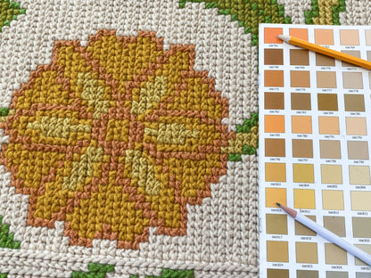 Stark Hoffman Estates Goldenrod 6'6" X 4' 11" Orange Gold Green Tulips Sunflowers Vines Foliage MSRP $1250