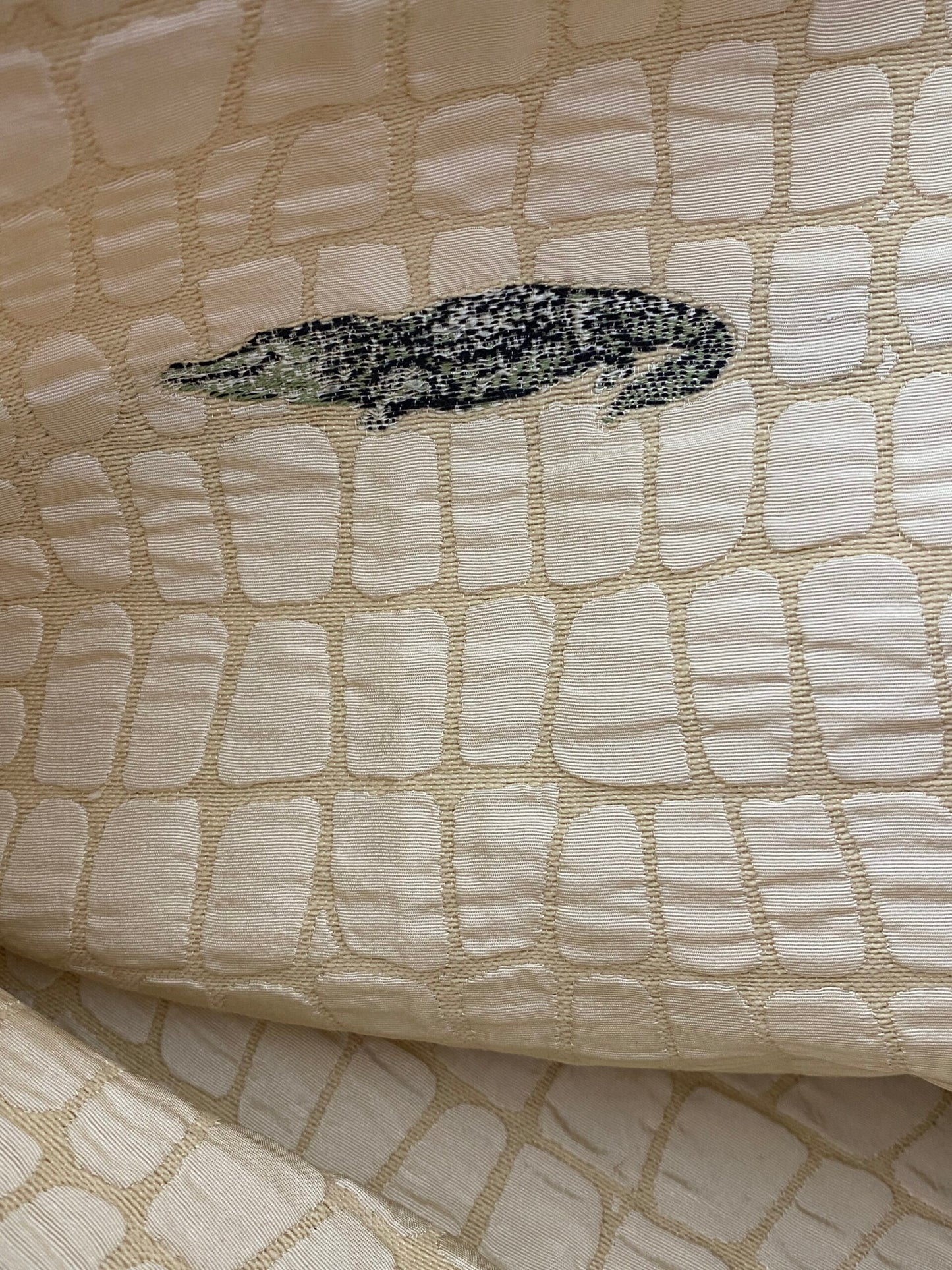 32 Berkbox42 Scalamandre Squares 27x27" "cocodrillo" crocodile Stone, Silk &amp; Cotton