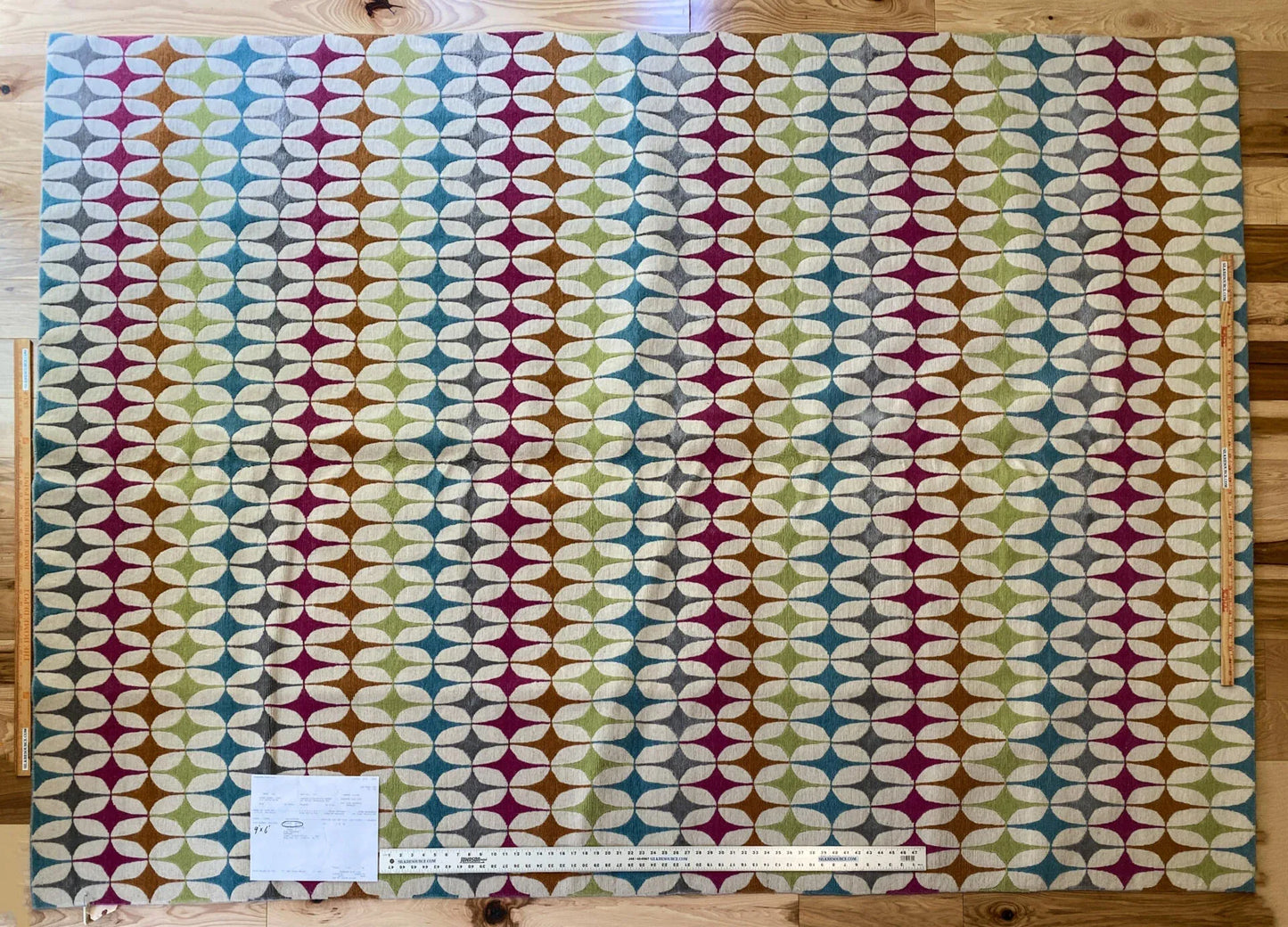 Stark DELPHOS BROWN Modern Wool Silk Hand Knotted Colorful Egg Green Pink Blue Cream 6x9' MSRP USD 12,000