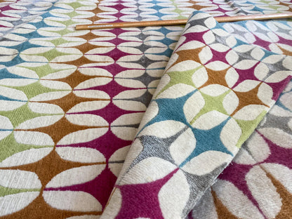 Stark DELPHOS BROWN Modern Wool Silk Hand Knotted Colorful Egg Green Pink Blue Cream 6x9' MSRP USD 12,000