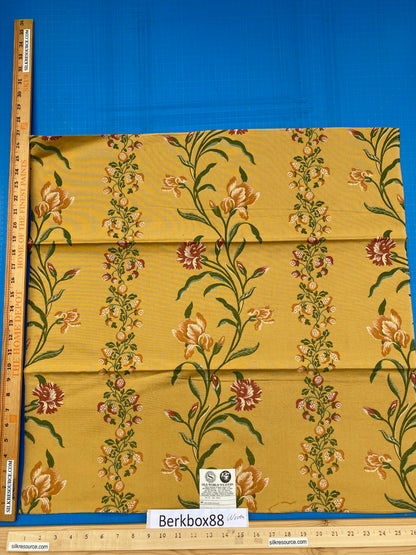 2 Berkbox88 Square Woven by Old World Weavers Iris in May Gold Green Red Stripe Floral MSRP USD 300+/y