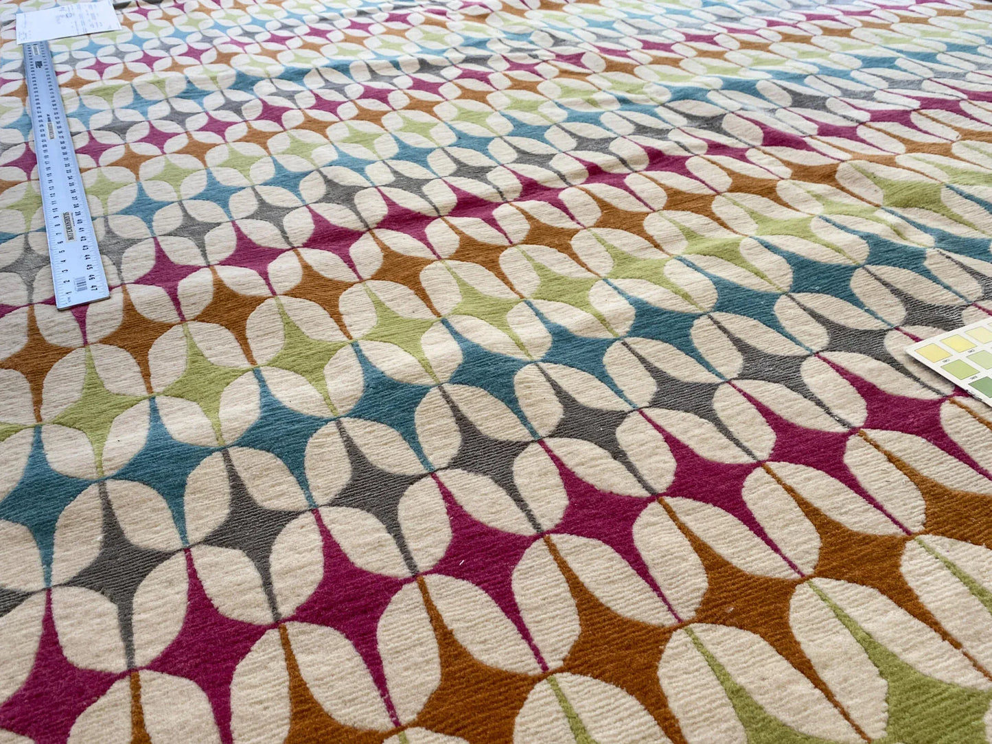 Stark DELPHOS BROWN Modern Wool Silk Hand Knotted Colorful Egg Green Pink Blue Cream 6x9' MSRP USD 12,000