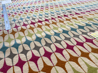 Stark DELPHOS BROWN Modern Wool Silk Hand Knotted Colorful Egg Green Pink Blue Cream 6x9' MSRP USD 12,000