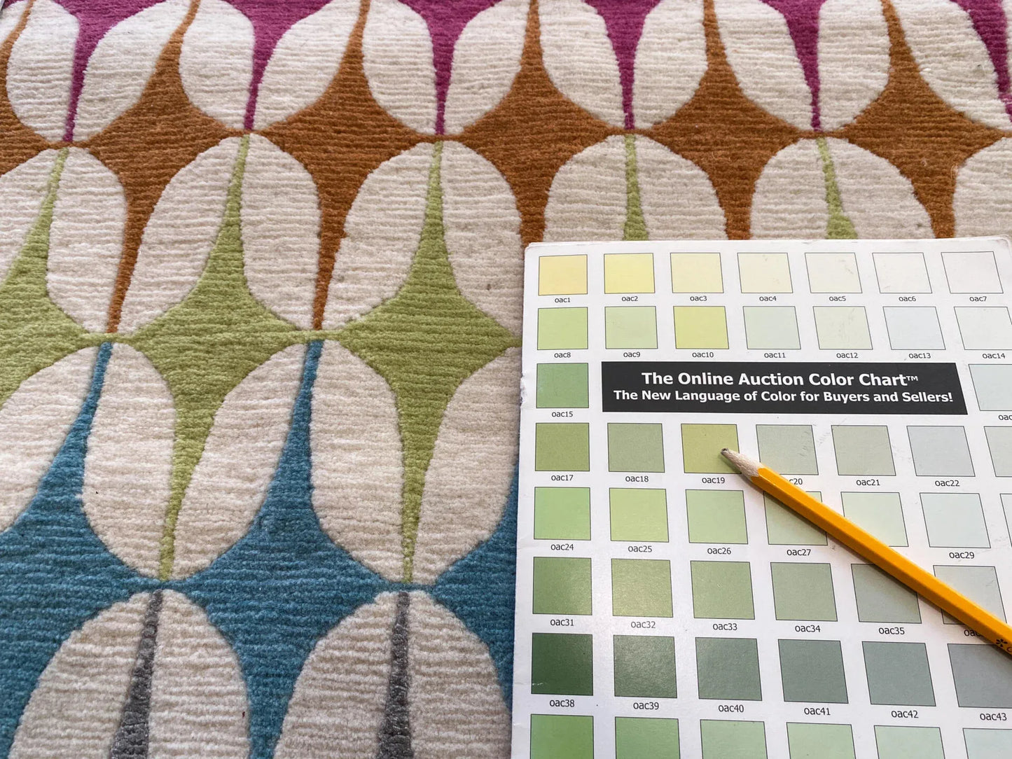 Stark DELPHOS BROWN Modern Wool Silk Hand Knotted Colorful Egg Green Pink Blue Cream 6x9' MSRP USD 12,000