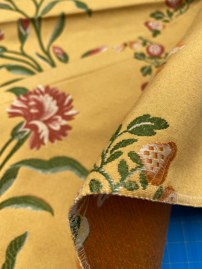 2 Berkbox88 Square Woven by Old World Weavers Iris in May Gold Green Red Stripe Floral MSRP USD 300+/y