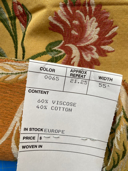 3 Berkbox88 Square Woven by Old World Weavers Iris in May Gold Green Red Stripe Floral MSRP USD 300+/y