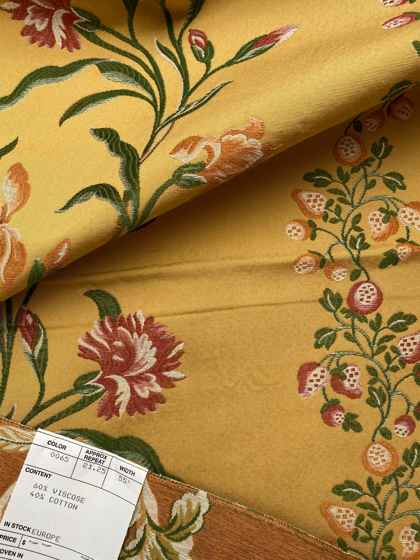 3 Berkbox88 Square Woven by Old World Weavers Iris in May Gold Green Red Stripe Floral MSRP USD 300+/y