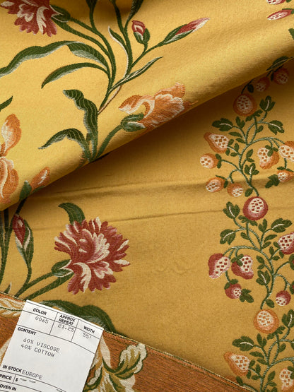 3 Berkbox88 Square Woven by Old World Weavers Iris in May Gold Green Red Stripe Floral MSRP USD 300+/y