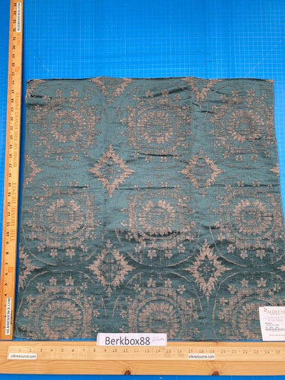 4 Berkbox88 Square Woven by Aldeco MANDALA Baltic on Taupe Medallion MSRP USD258/y