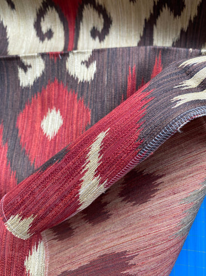 5 Berkbox88 Square Woven by Old World Weavers Isan Ikat Mulberry Red Brown Beige MSRP USD 116/y