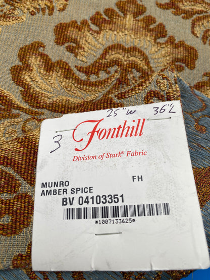 8 Berkbox88 Square Woven by  Old World Weavers Munro Amber Spice Damask Blue Brown Beige MSRP USD348/y