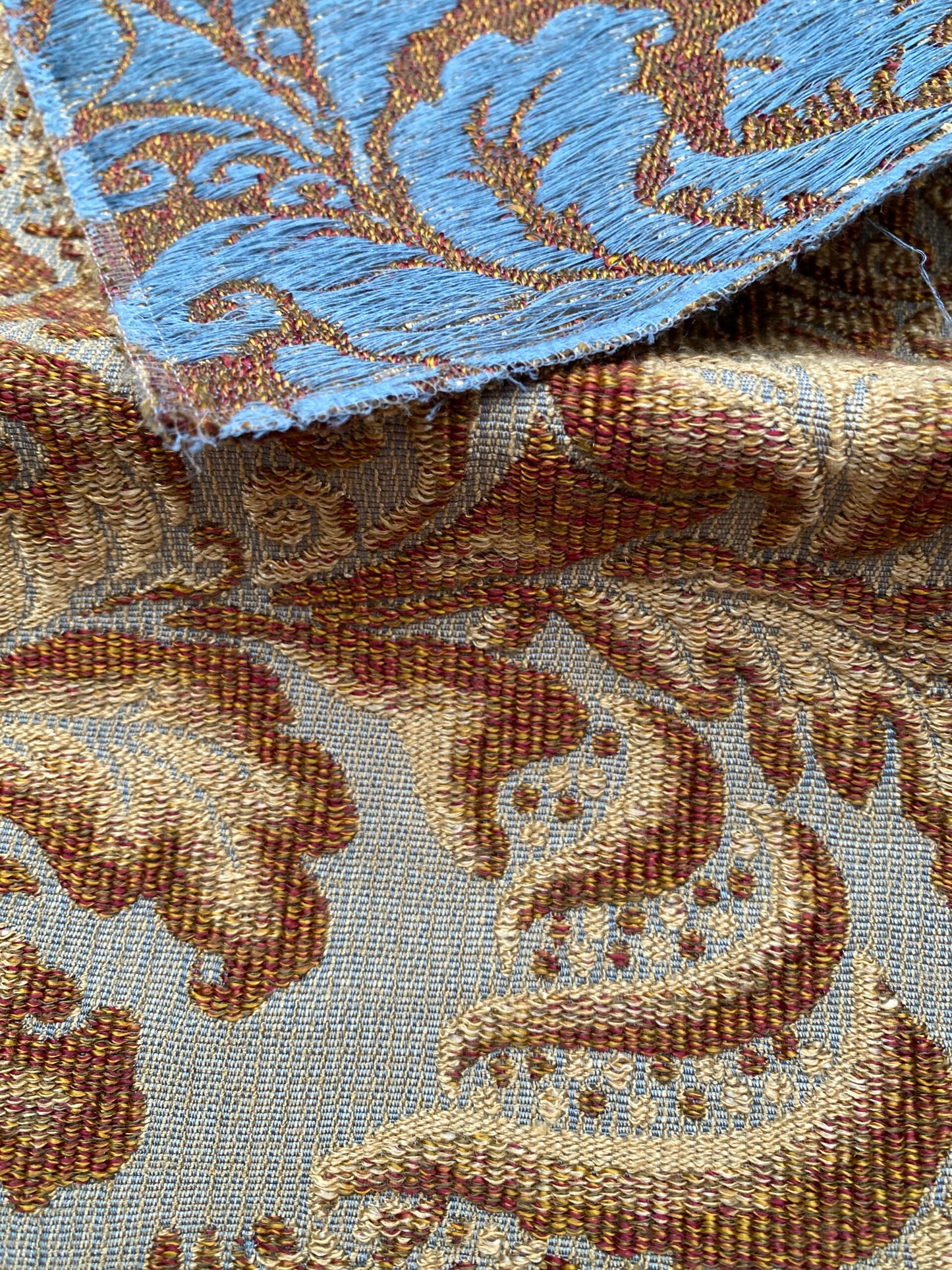 11 Berkbox88 Square Woven by  Old World Weavers Munro Amber Spice Damask Blue Brown Beige MSRP USD348/y