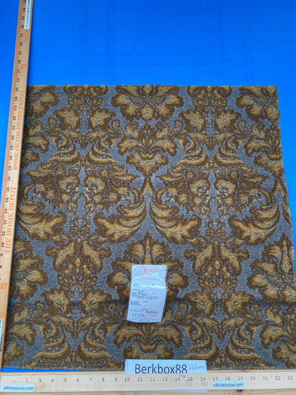 12 Berkbox88 Square Woven by Munro Gold Ink Damask Gray Brown Beige MSRP USD348/y