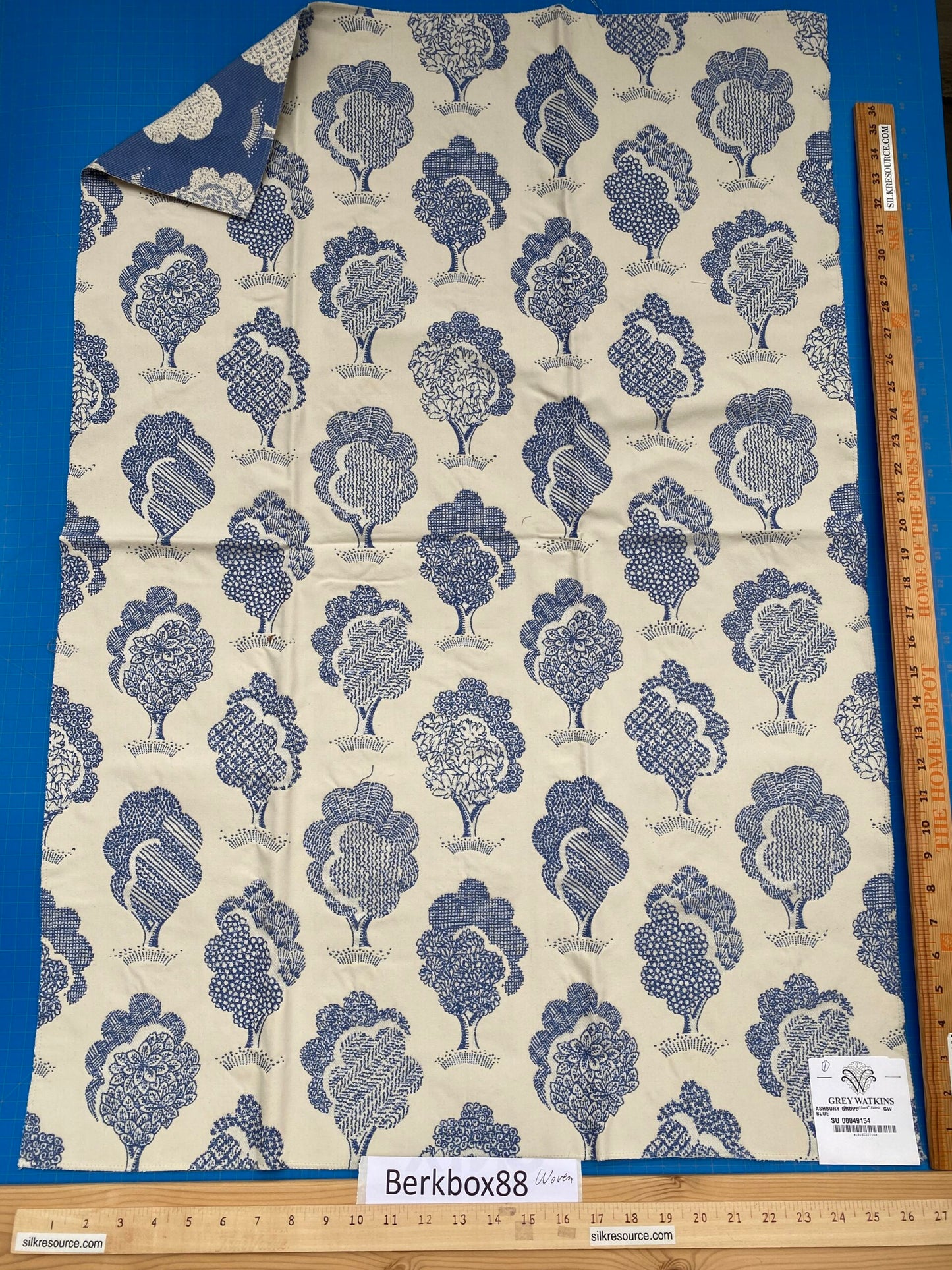 14 Berkbox88 Square Woven by Grey Watkins Ashbury Grove Maple Tan Cream Topiary Brocade Cotton MSRP USD 152/Y