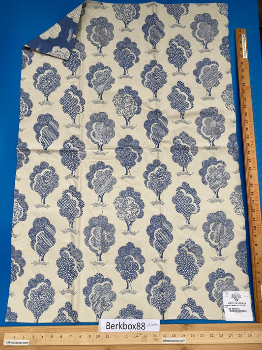 14 Berkbox88 Square Woven by Grey Watkins Ashbury Grove Maple Tan Cream Topiary Brocade Cotton MSRP USD 152/Y