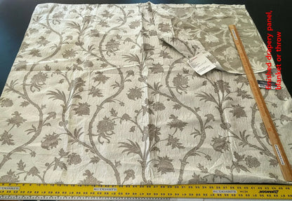 2 Berkbox52 2.4 yard Scalamandre Batavia Matelasse Brown on Rice Tree Foliage Beige Brown