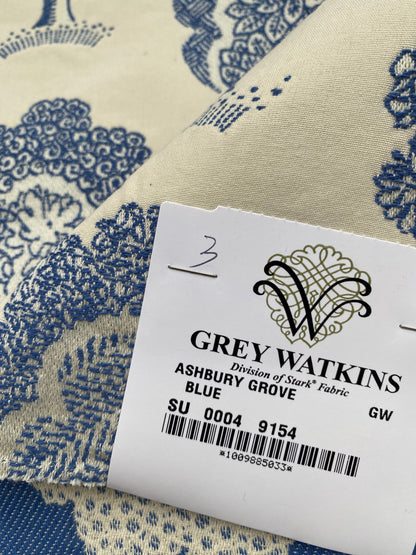 16 Berkbox88 Square Woven by Grey Watkins Ashbury Grove Maple Tan Cream Topiary Brocade Cotton MSRP USD 152/Y