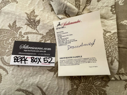 2 Berkbox52 2.4 yard Scalamandre Batavia Matelasse Brown on Rice Tree Foliage Beige Brown