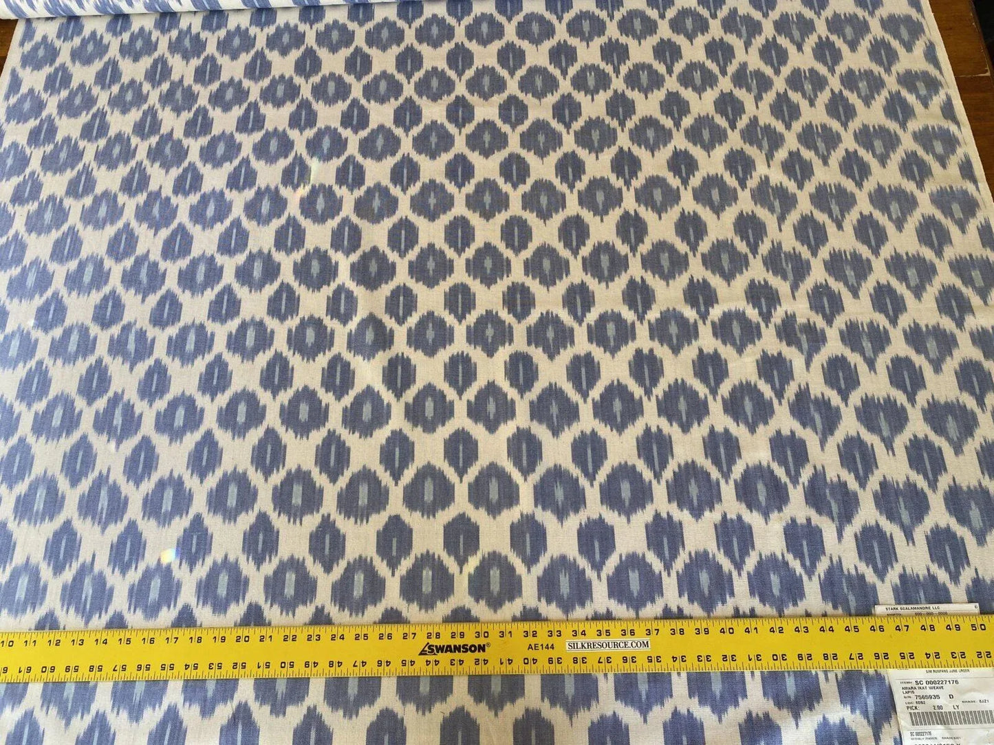 Scalamandre Amara Ikat Weave Lapis  MSRP USD 150/Y Cotton Hand Woven! Blue