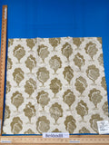 18 Berkbox88 Square Woven by Grey Watkins Ashbury Grove Green Brown Cream Topiary Brocade Cotton MSRP USD 152/Y