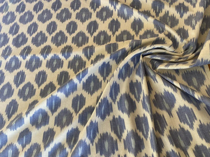Scalamandre Amara Ikat Weave Lapis  MSRP USD 150/Y Cotton Hand Woven! Blue