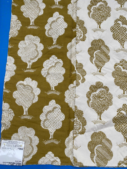 18 Berkbox88 Square Woven by Grey Watkins Ashbury Grove Green Brown Cream Topiary Brocade Cotton MSRP USD 152/Y