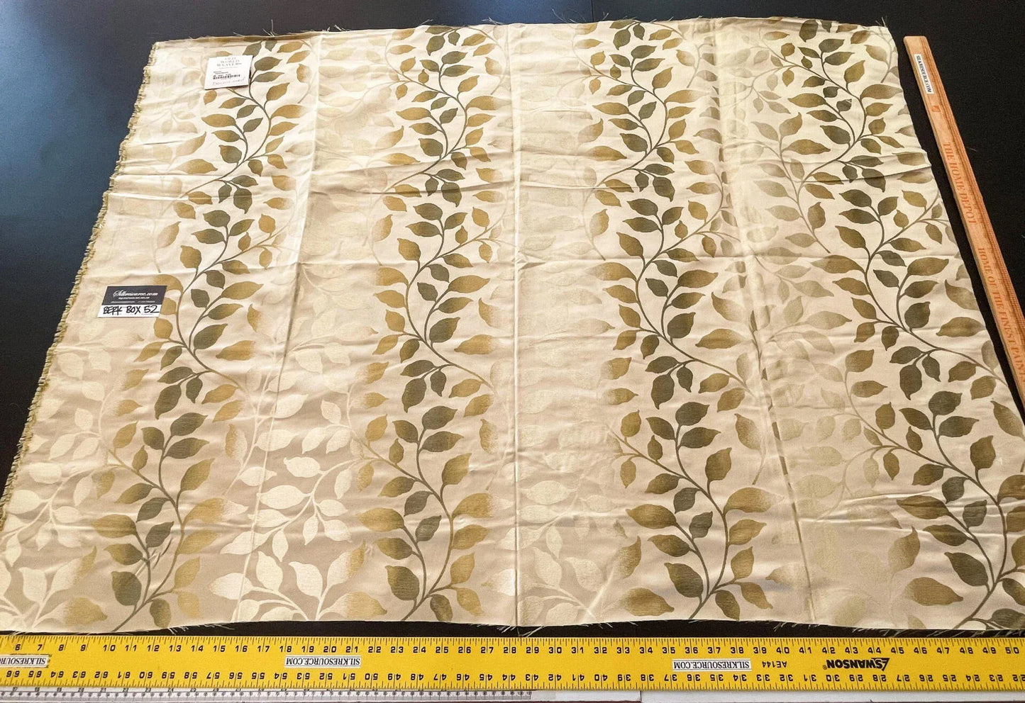 5 Berkbox52 1 yard Scalamandre Vallen Chartreuse Green Yellow Silk Leaf Woven