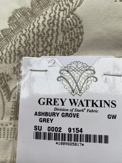 19 Berkbox88 Square Woven by Grey Watkins Ashbury Grove Grey Cream Topiary Brocade Cotton MSRP USD 152/Y