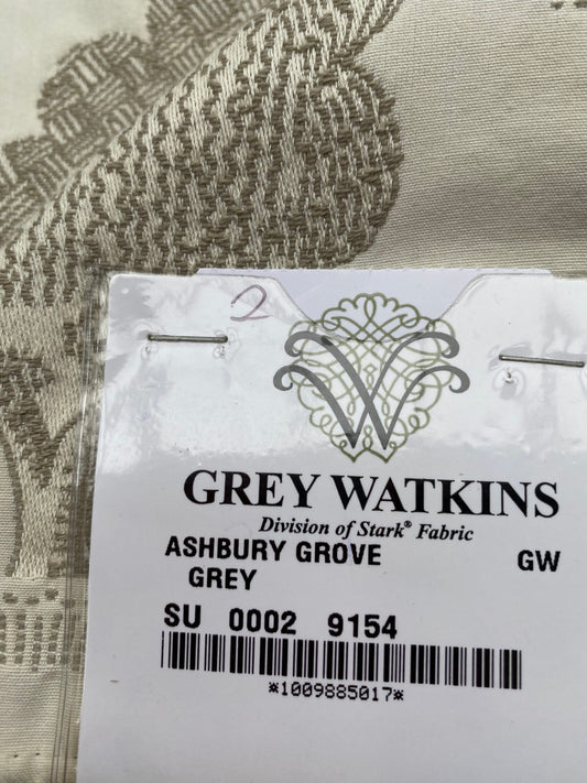 19 Berkbox88 Square Woven by Grey Watkins Ashbury Grove Grey Cream Topiary Brocade Cotton MSRP USD 152/Y