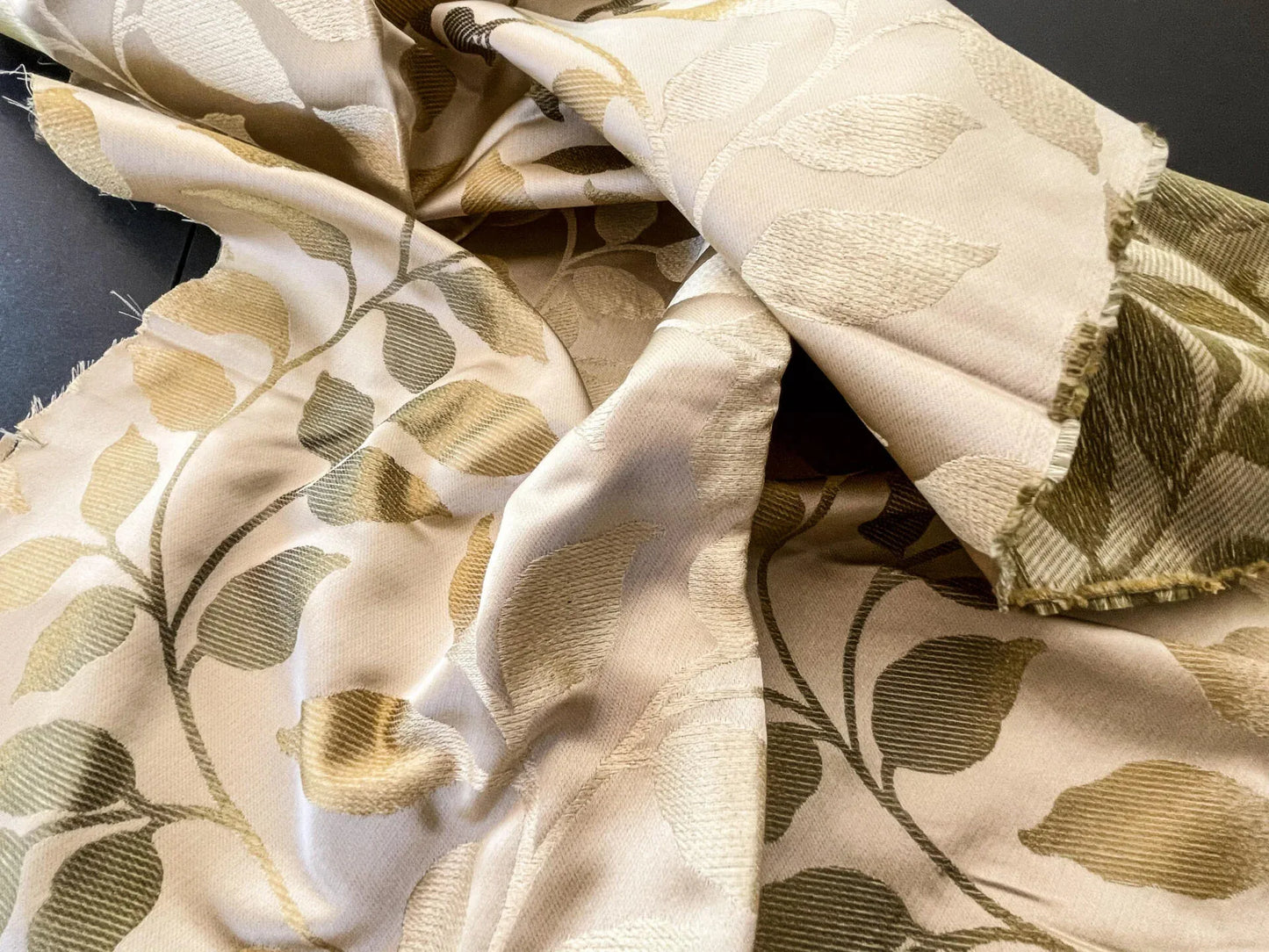 8 Berkbox52 24X40" Scalamandre Vallen Chartreuse Green Yellow Silk Leaf Woven