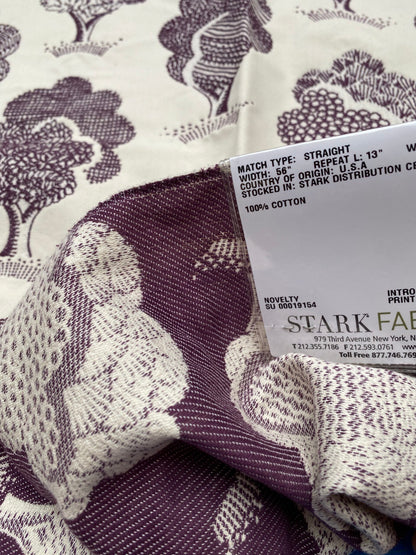 22 Berkbox88 Square Woven by Grey Watkins Ashbury Grove Plum Purple Cream Topiary Brocade Cotton MSRP USD 152/Y